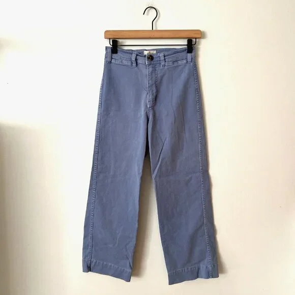 Marine Layer Bridget High Rise Crop Pants Marlin Blue Women's Size 2 - Picture 2 of 10